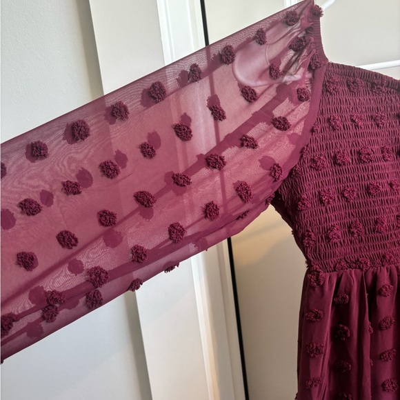 Maroon Polka Dot Dress - Picture 4 of 6